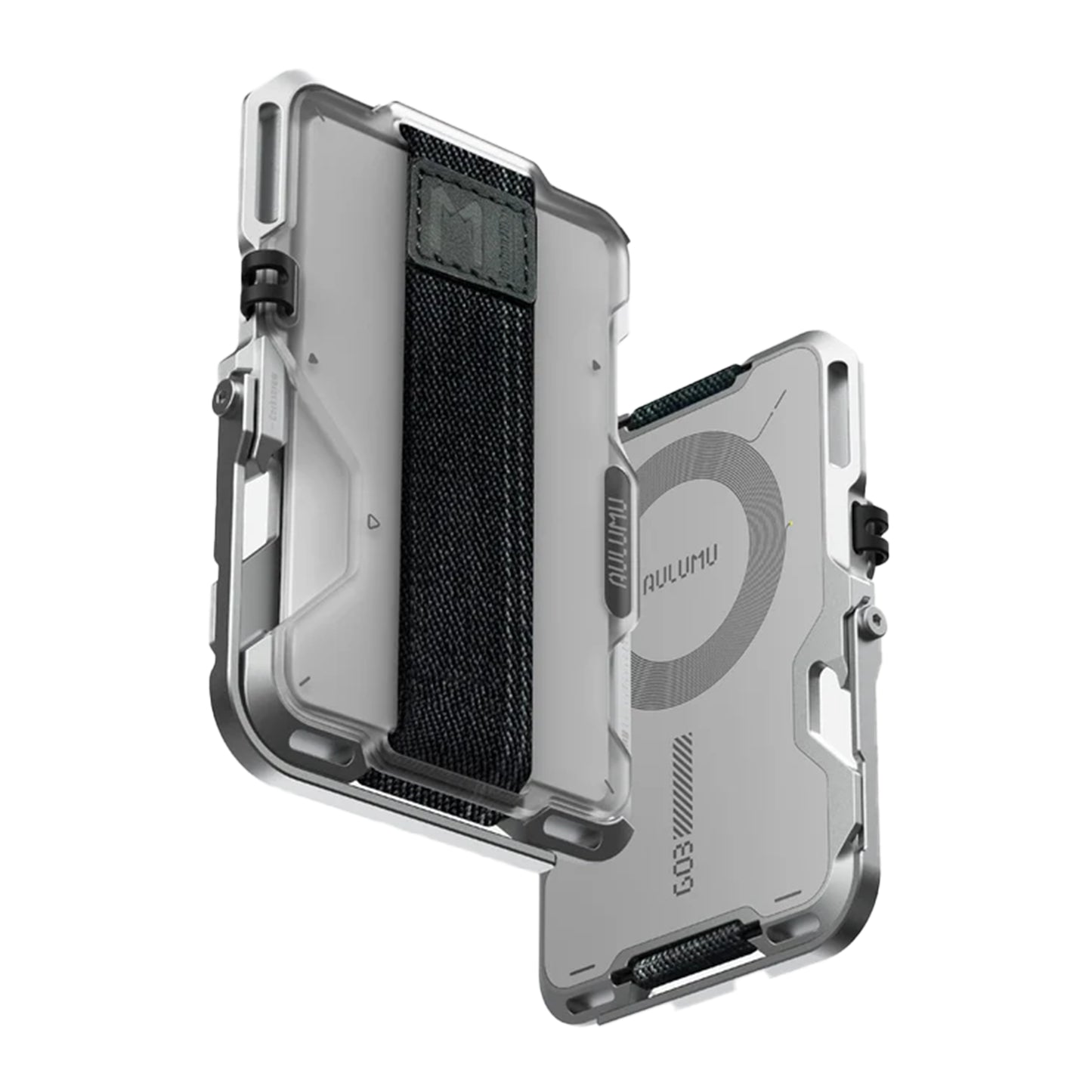 Aulumu G03 Multi-Tool Magnetic Metal Wallet Frosted Cover MagSafe - Silver