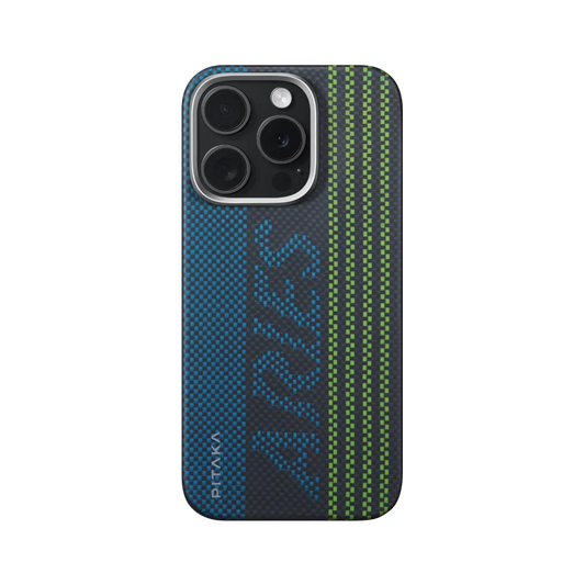 Aries Collaborative Luminous Case Tactile Woven Case for iPhone 16 Series - Credit card
