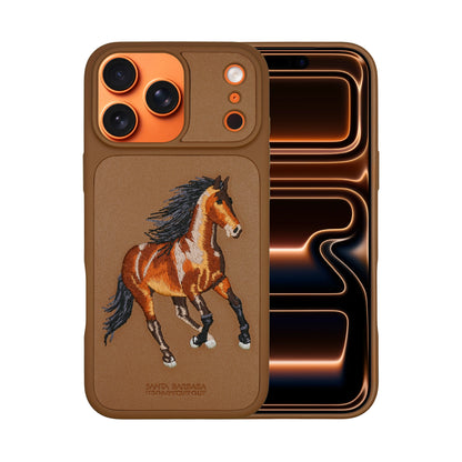 Santa Barbara Polo & Racquet Club Boris Elegant Horse Embroidery Case for iPhone 17 Series - Brown