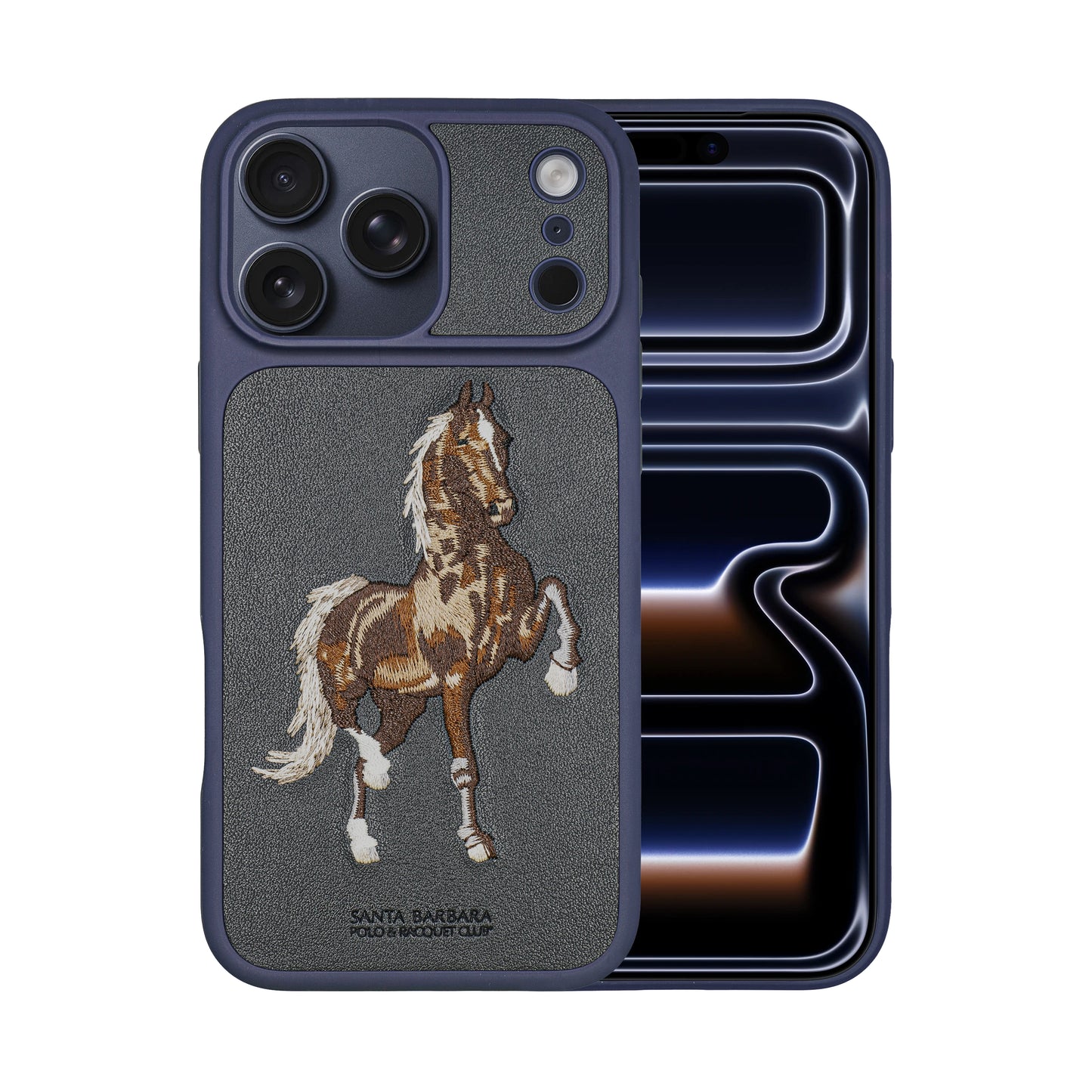 Santa Barbara Polo & Racquet Club Boris Elegant Horse Embroidery Case for iPhone 17 Series - Blue