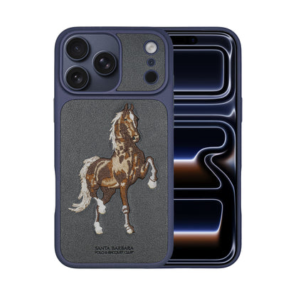 Santa Barbara Polo & Racquet Club Boris Elegant Horse Embroidery Case for iPhone 17 Series - Blue