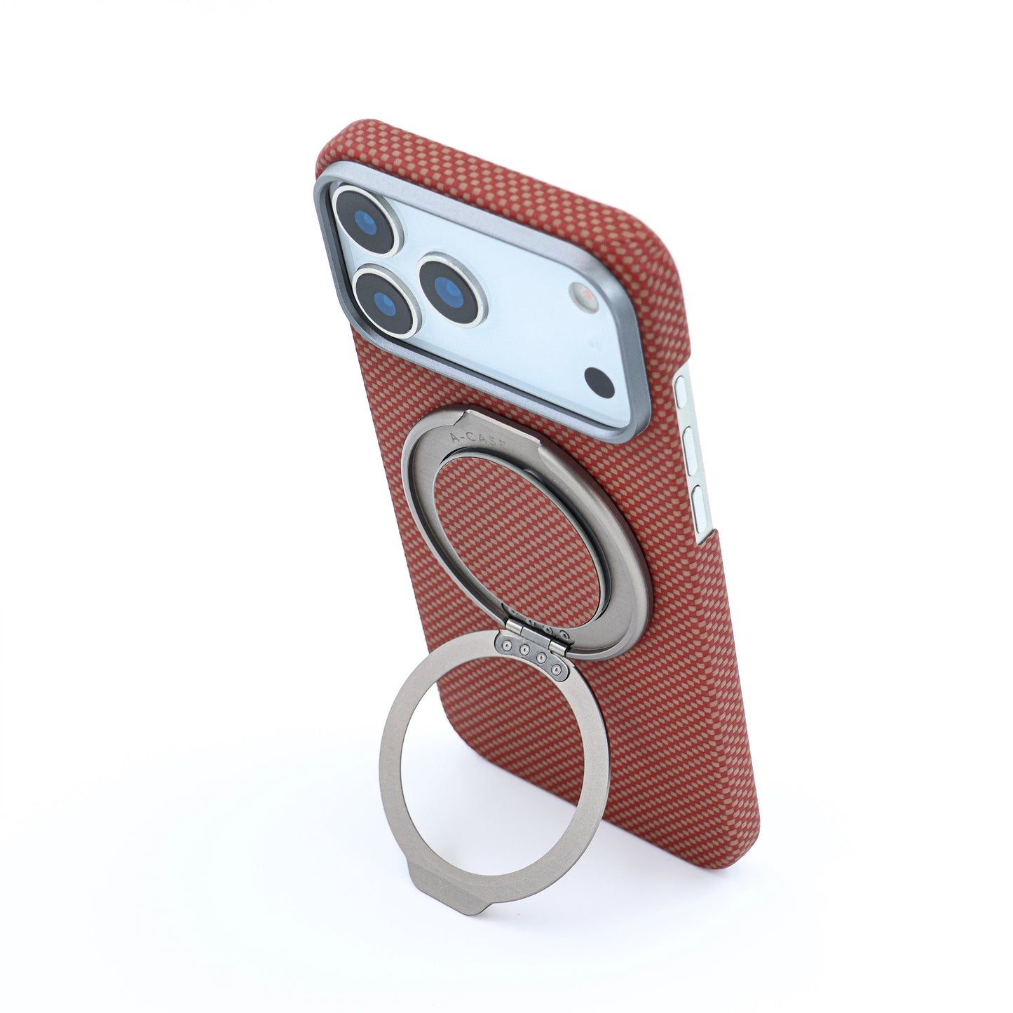 Desen Aramid Fiber Magnetic Phone Grip with Metal Stand - Orange