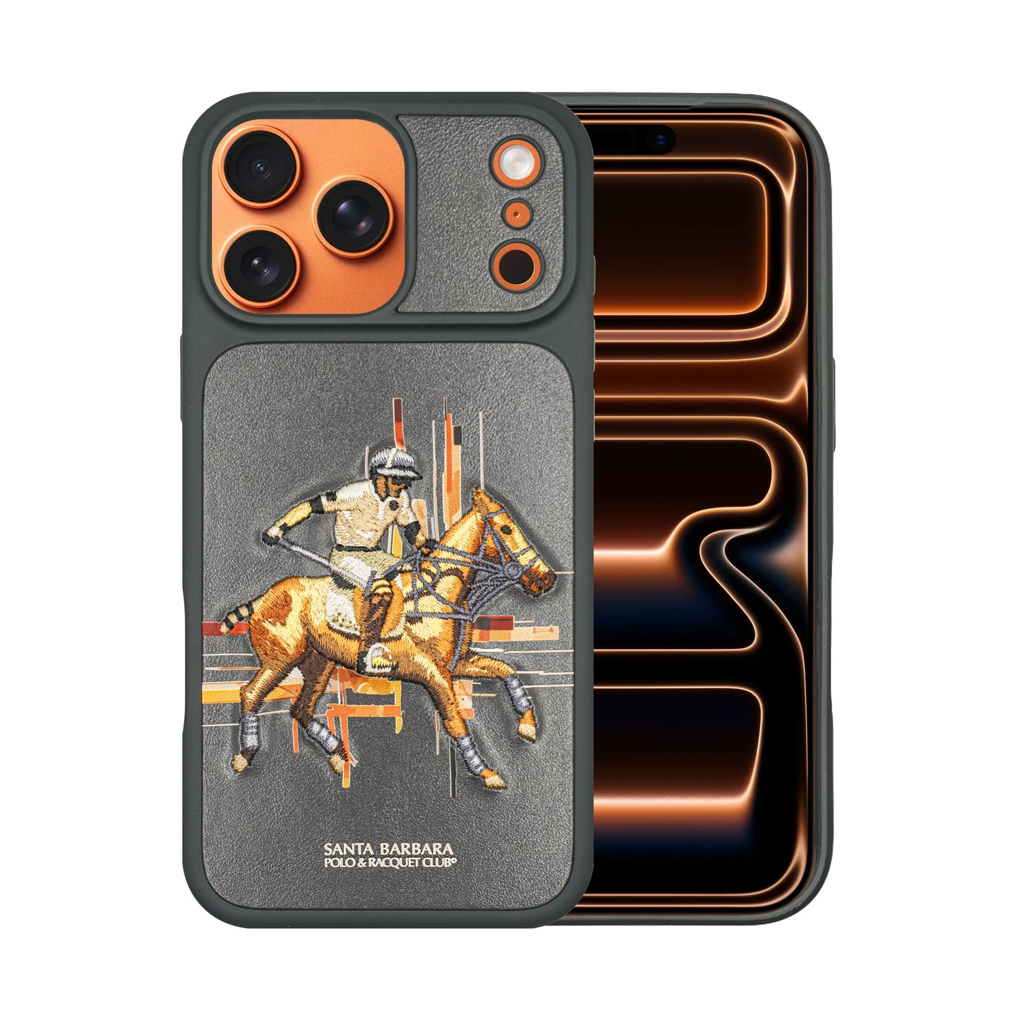 Santa Barbara Polo & Racquet Club Cedric Elegant Horse Embroidery  Case for iPhone 17 Series - Black