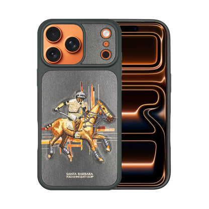 Santa Barbara Polo & Racquet Club Cedric Elegant Horse Embroidery  Case for iPhone 17 Series - Black