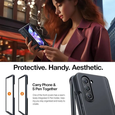 Armor Stand Galaxy Z Fold 5 Case -Black