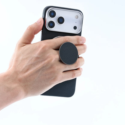 Desen Aramid Fiber Magnetic Phone Grip with Metal Stand - Black
