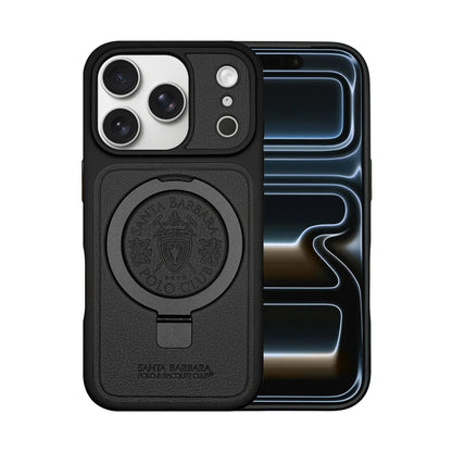 Santa Barbara Polo & Racquet Club Primo Built-in Foldable Kick Stand Case for iPhone 17 Series - Black