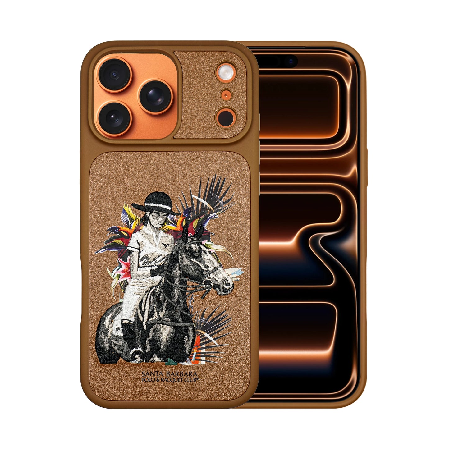 Santa Barbara Polo & Racquet Club Cedric Elegant Horse Embroidery  Case for iPhone 17 Series - Brown