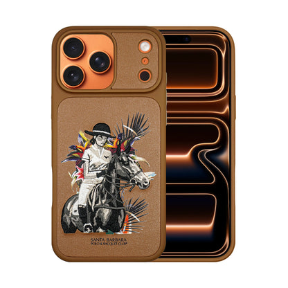Santa Barbara Polo & Racquet Club Cedric Elegant Horse Embroidery  Case for iPhone 17 Series - Brown