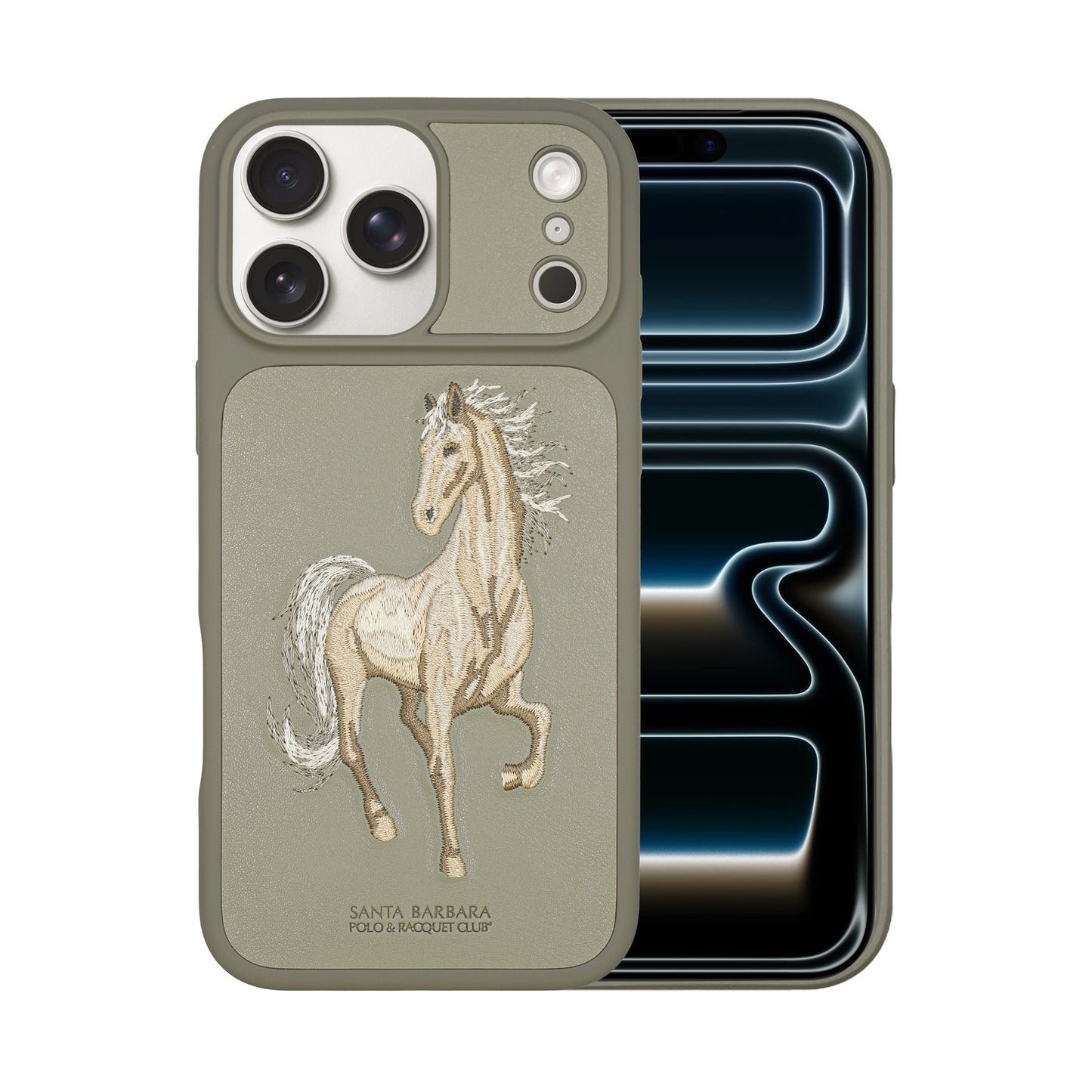 Santa Barbara Polo & Racquet Club Boris Elegant Horse Embroidery Case for iPhone 17 Series - Gray