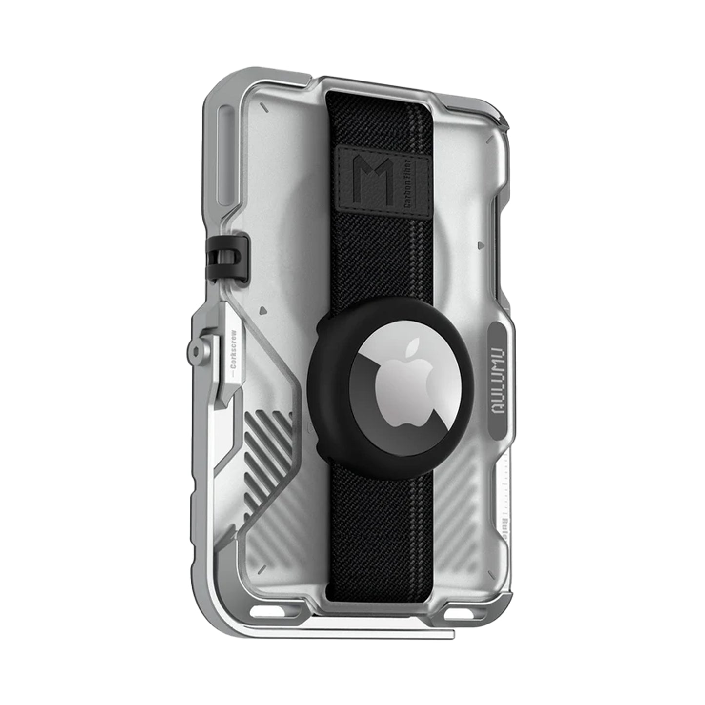 Aulumu G03 Multi-Tool Magnetic Metal Wallet Frosted Cover MagSafe - Silver