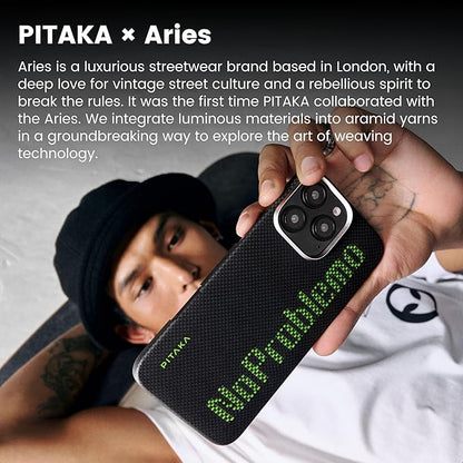 Aries Collaborative Luminous Case Tactile Woven Case for iPhone 16 Series - No Problemo