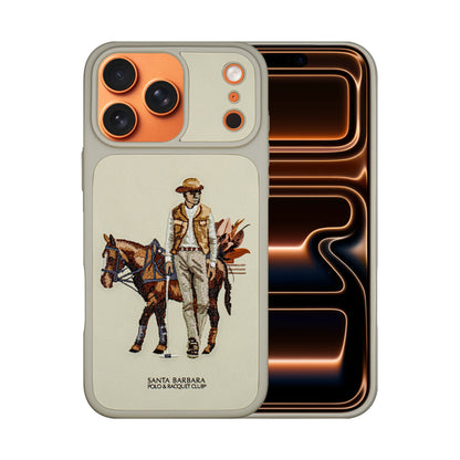 Santa Barbara Polo & Racquet Club Cedric Elegant Horse Embroidery  Case for iPhone 17 Series - Biege