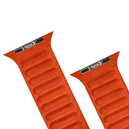 Kadife Alcantara Leather Apple Watch Strap - Orange