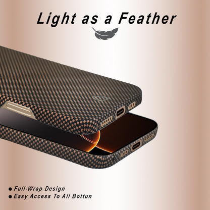 A-Case Desen Aramid Fiber Case For iPhone 16 Series - Gold