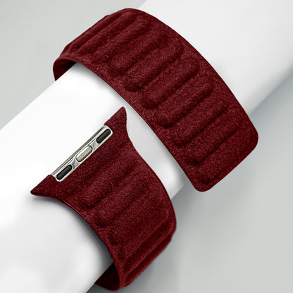 Kadife Alcantara Leather Apple Watch Strap - Maroon