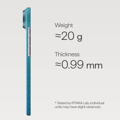 Pitaka Aramid Ultra-Slim Case With PitaTap for iPhone 17 Air - Lucid Blue