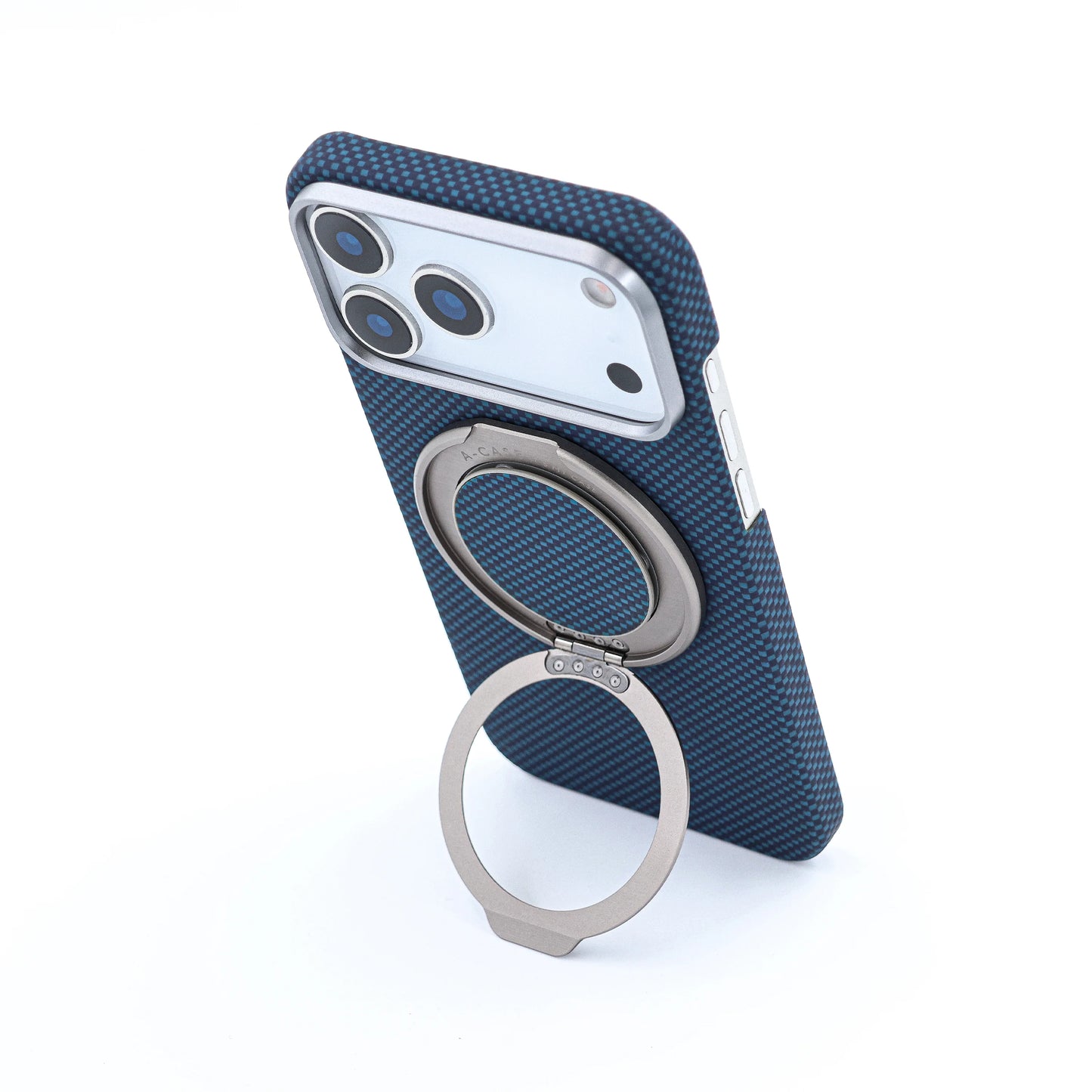 Desen Aramid Fiber Magnetic Phone Grip with Metal Stand - Blue