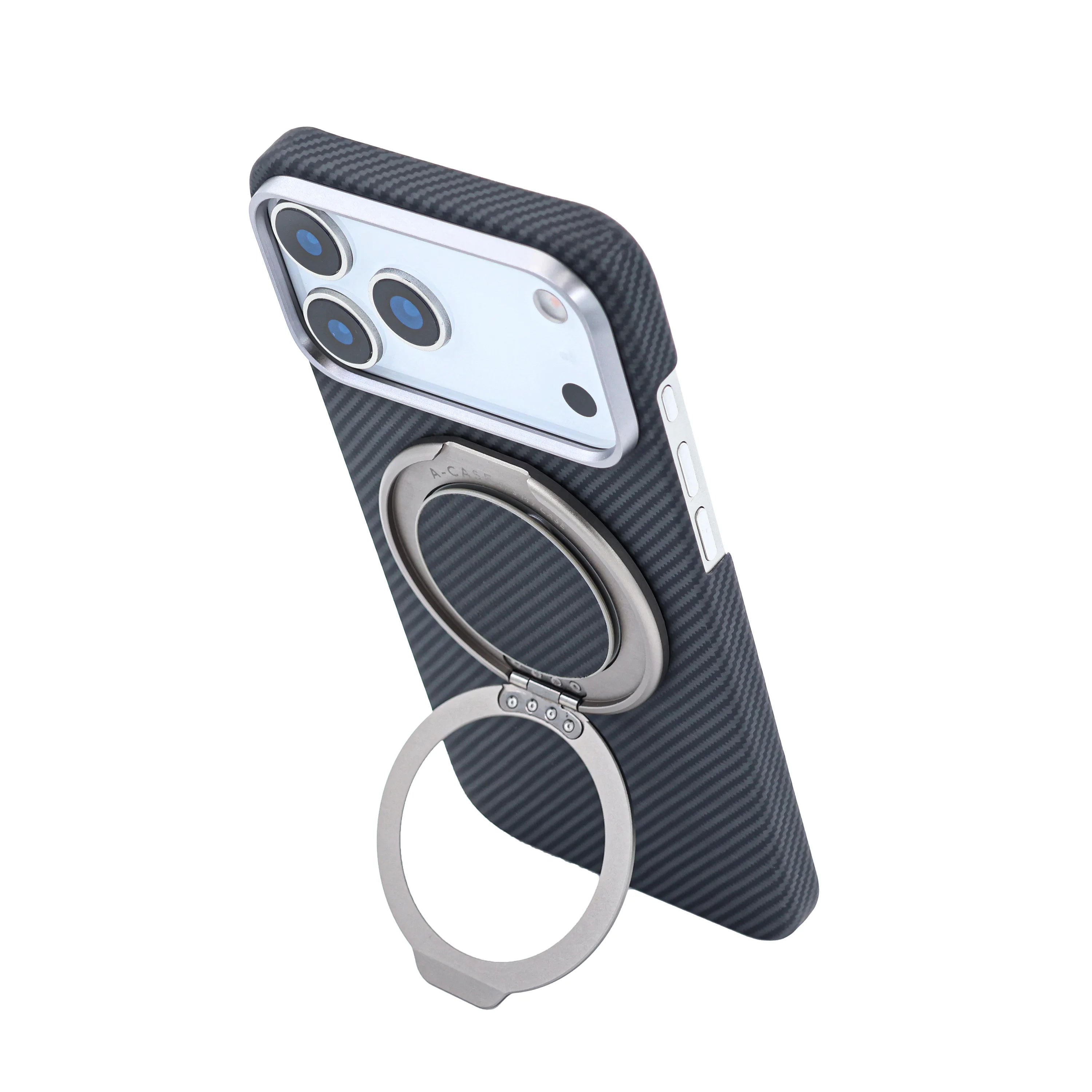 A-Case Aramid Fiber Magnetic Phone Grip with Metal Stand - Kavar