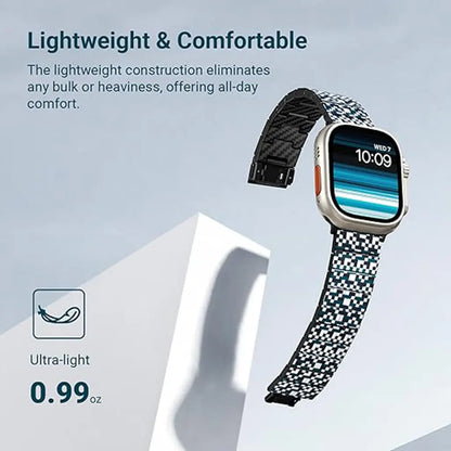 Carbon Fiber Apple Watch Band Compatible with Apple Watch Ultra/8/7/6/SE/5/4/3/2/1,