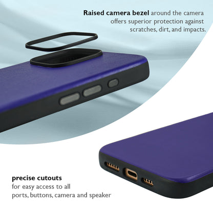 Elmas American Leather Case for iPhone 16 Series-Blue