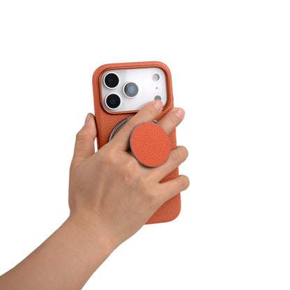 Amur Genuine Leather Phone Case With Grip 2 in 1 - Orange
