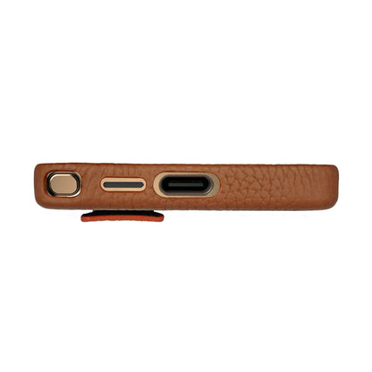 Amur Pro Leather Case For S25 Ultra - Brown/Orange