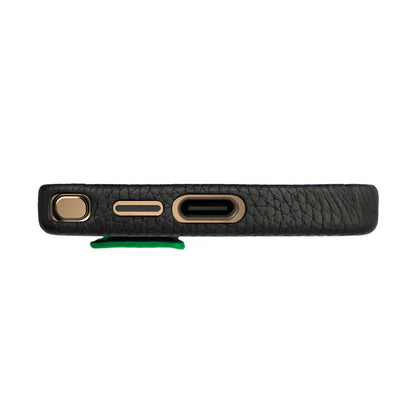 Amur Pro Leather Case For S25 Ultra - Black/Green