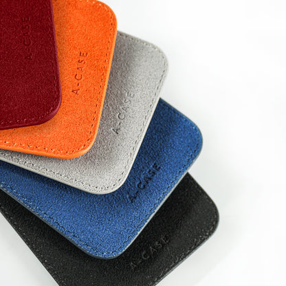 Kadife Alcantara Leather Premium Magnetic Card Holder - Orange