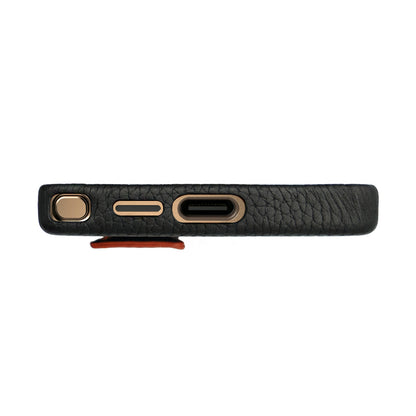 Amur Pro Leather Case For S25 Ultra - Black/Orange