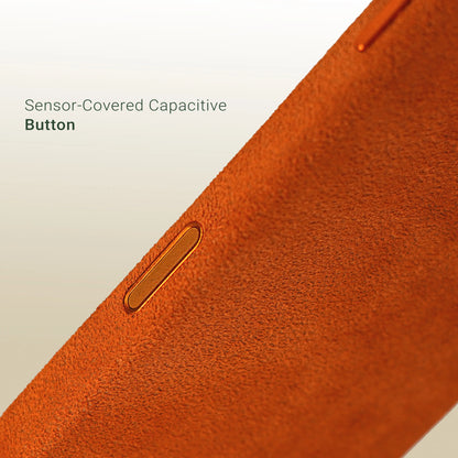 Kadife Alcantara Leather Case For iPhone 17 Pro Max - Light Orange