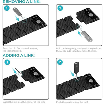 Carbon Fiber Watch Band Compatible with iWatch Series 7/6/SE/5/4/3/2/1-Black