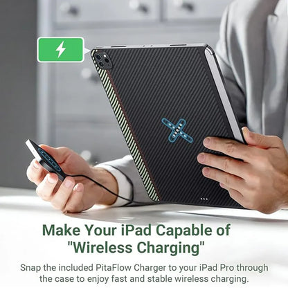 Aramid Fiber Magnetic Wireless-Like Charging Case for iPad Pro 12.9 , Support Apple Pencil 2 Charging