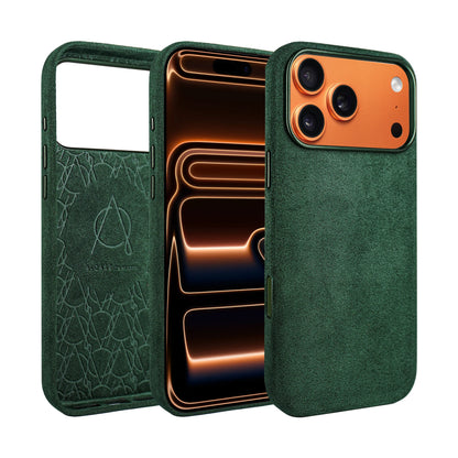Kadife Alcantara Leather Case For iPhone 17 Pro Max - Green