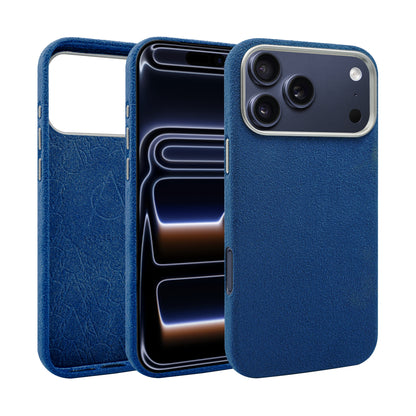 Kadife Alcantara Leather Case For iPhone 17 Pro Max - Blue