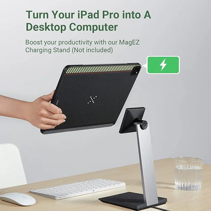 Aramid Fiber Magnetic Wireless-Like Charging Case for iPad Pro 12.9 , Support Apple Pencil 2 Charging