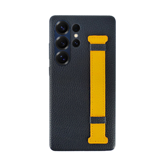 Amur Pro Leather Case For S25 Ultra - Blue/Yellow