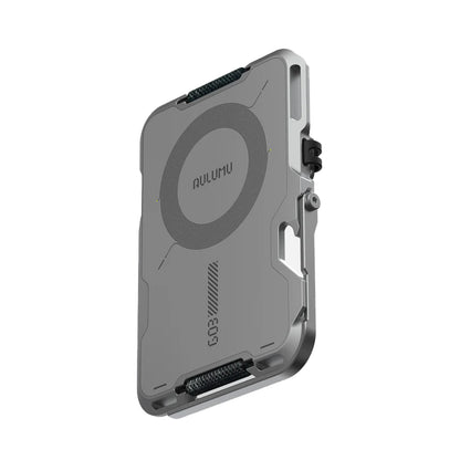 Aulumu G03 Multi-Tool Magnetic Metal Wallet Frosted Cover MagSafe - Silver