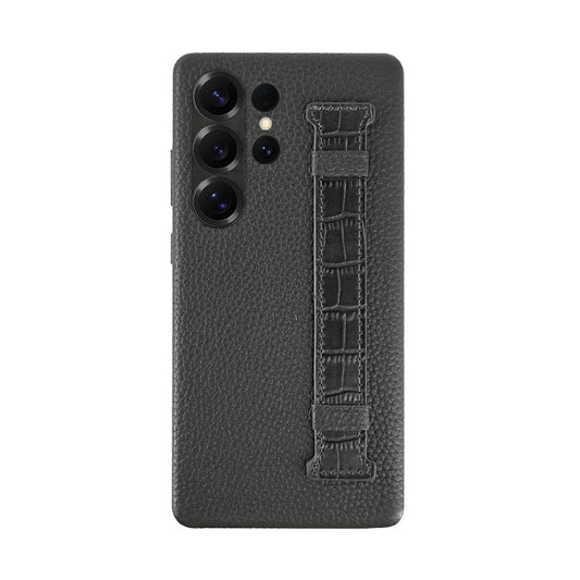 Amur Pro Leather Case For S25 Ultra - Black/BlackSnake
