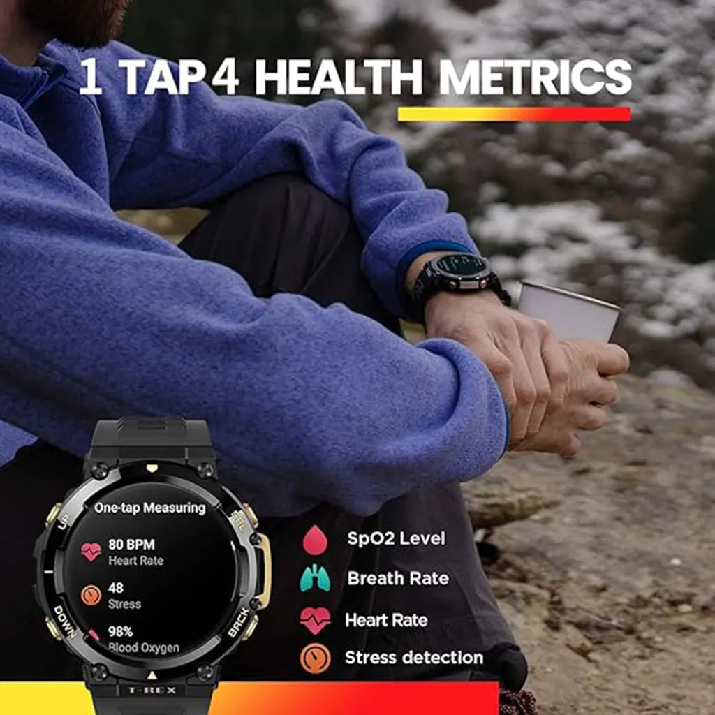 Amazfit T Rex 2 Smart Watch -Black & Gold