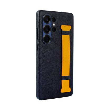 Amur Pro Leather Case For S25 Ultra - Blue/Yellow
