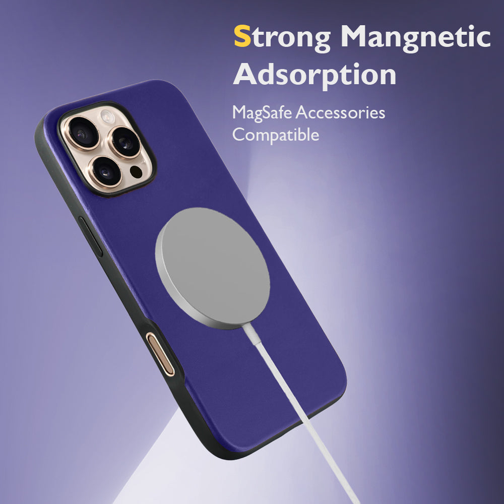 Elmas American Leather Case for iPhone 16 Series-Blue