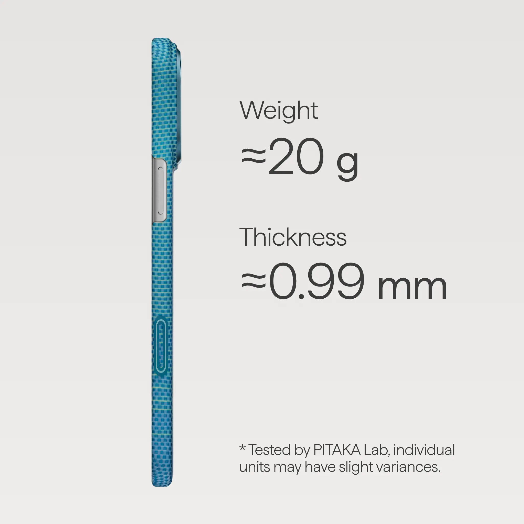 Pitaka Aramid Ultra-Slim Case With PitaTap for iPhone 17 Pro Max - Lucid Blue