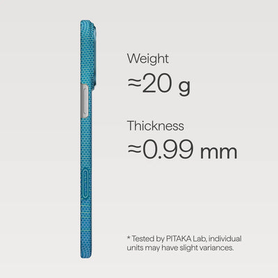Pitaka Aramid Ultra-Slim Case With PitaTap for iPhone 17 Pro Max - Lucid Blue