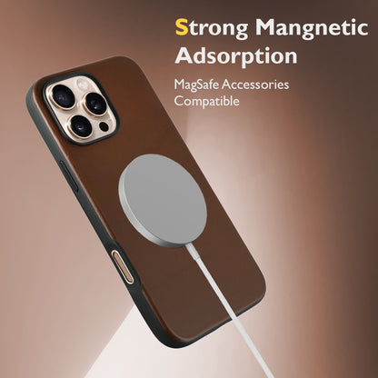 Elmas American Leather Case for iPhone 16 Series-Brown