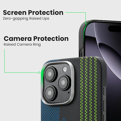 Aries Collaborative Luminous Case Tactile Woven Case for iPhone 16 Series - Credit card