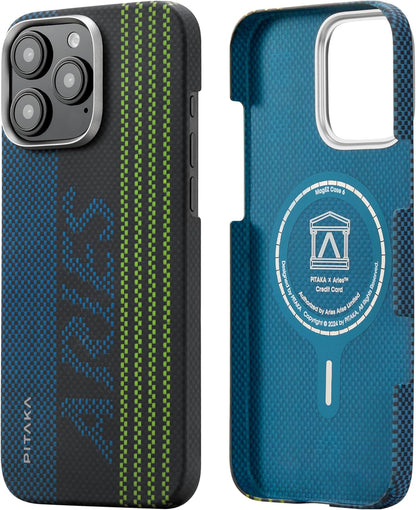 Aries Collaborative Luminous Case Tactile Woven Case for iPhone 16 Series - Credit card