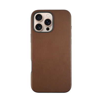 Elmas American Leather Case for iPhone 16 Series-Brown