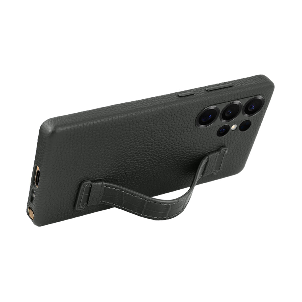A-Case Genuine Leather Case For S25 Ultra With Strap - Amur Pro