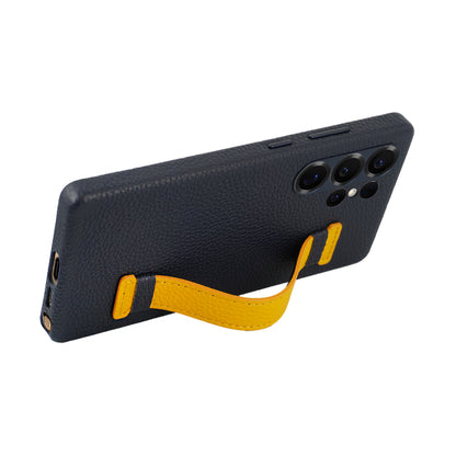 Amur Pro Leather Case For S25 Ultra - Blue/Yellow